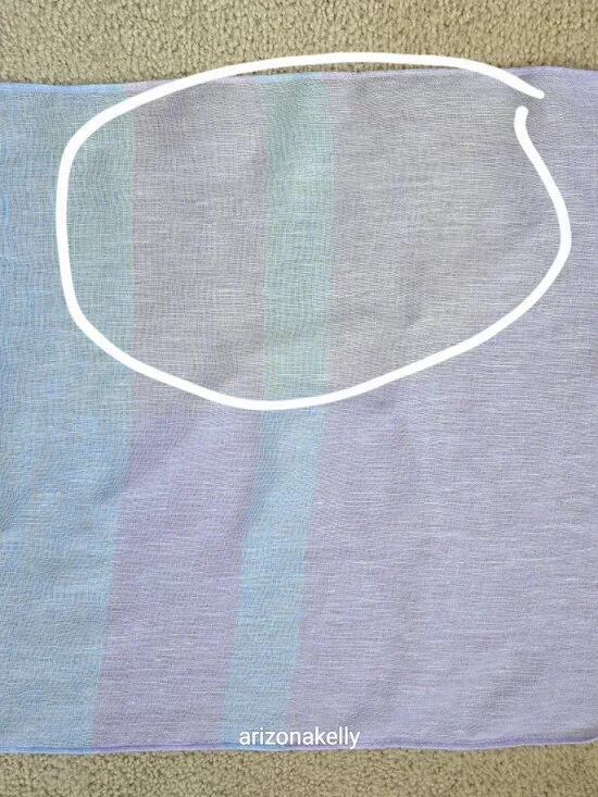 Linen Scarf With Faded Spot/Discoloration Blue & Lavender - Picture 4 of 9